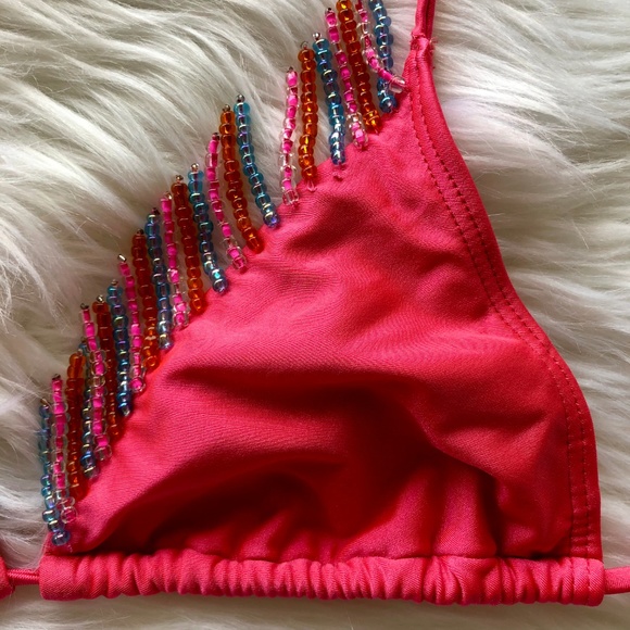 [55] AZTEC ROSE Bright Pink Bikini Top - Picture 1 of 6